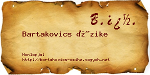 Bartakovics Őzike névjegykártya